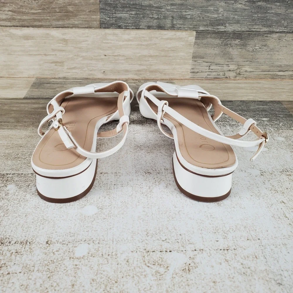 Journee Tabatha Womens Sandal Sz 8.5 M White Buckle Slingback Block Heel